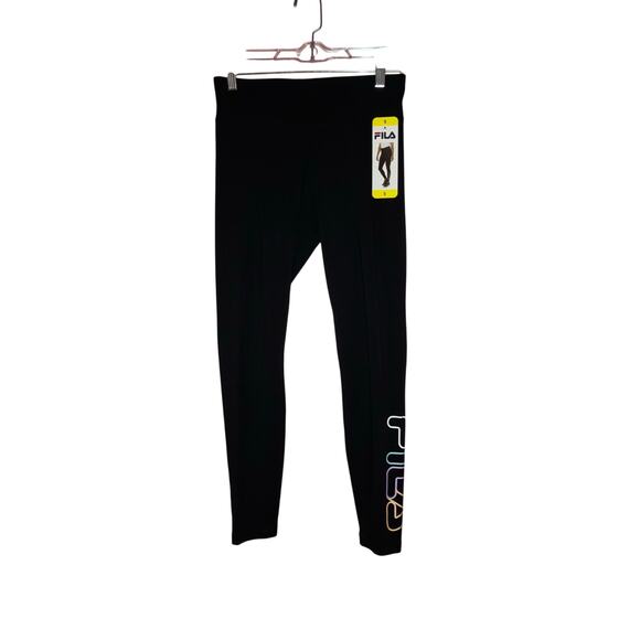 Fila Pants - NWT Fila Black Graphic Athletic Full Length High Rise Leggings Size Small